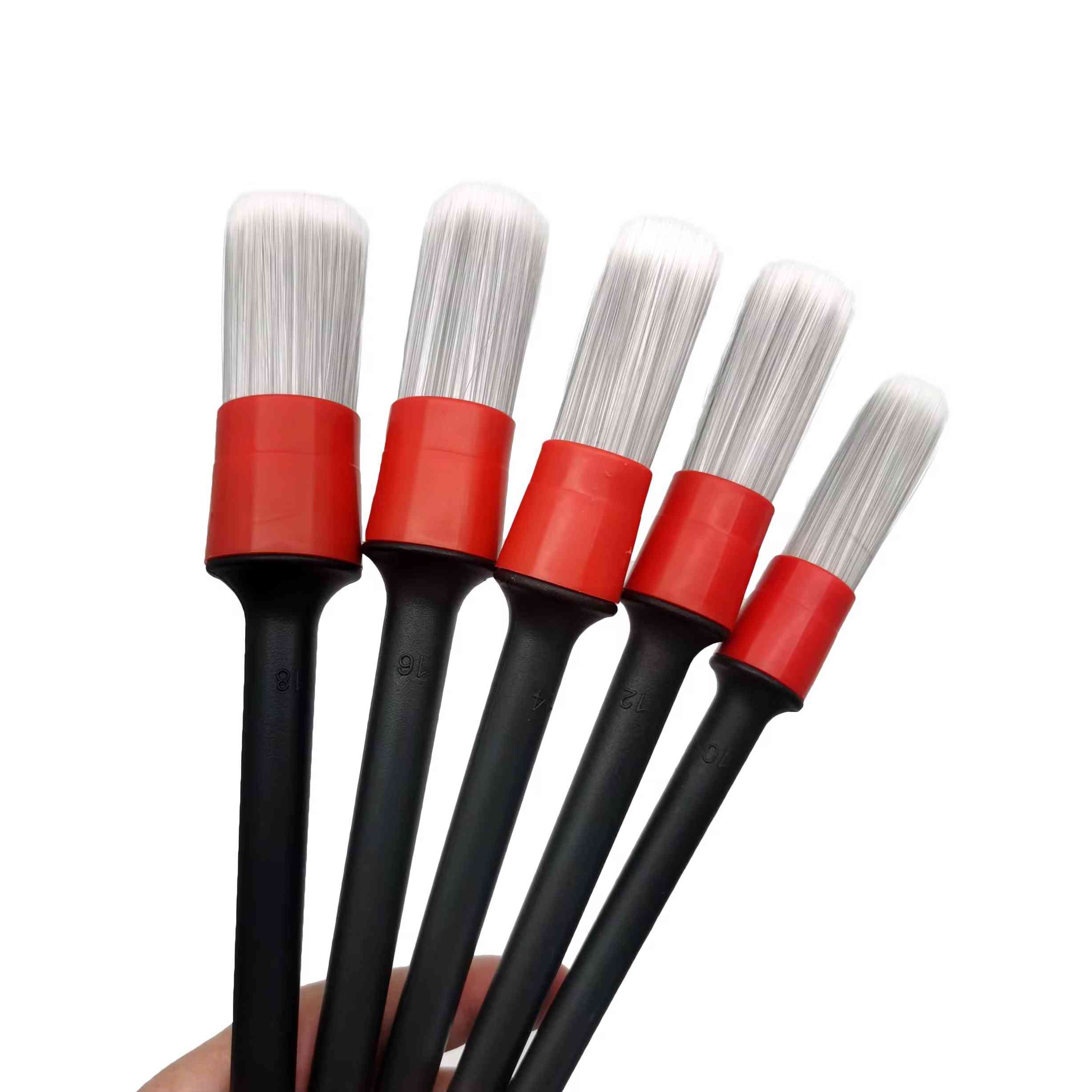 5Pcs Brush Set: White Bristle Sharpened Silk